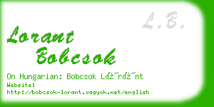 lorant bobcsok business card